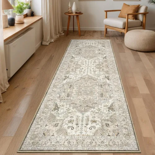 Vista 46 de Alfombra de 3 x 5 pies con parte trasera antideslizante, resistente a las manchas, lavable para sala de estar, dormitorio y comedor, alfombra