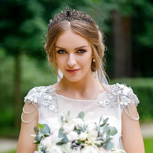 Vista 42 de Corona de princesa para mujer, tiaras de reina de cristal para niñas, accesorios para el cabello de novia, regalos para cumpleaños, boda