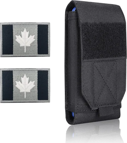 Vista 12 de Funda táctica negra Molle impermeable para teléfono celular, funda resistente para iPhone 11, 12, 13 Pro Max, menos de 6.7 pulgadas
