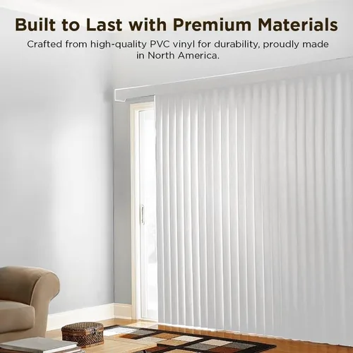 Vista 3 de BlindDen - Persianas verticales de vinilo para el hogar - Persianas verticales para puertas correderas de vidrio - Blanco