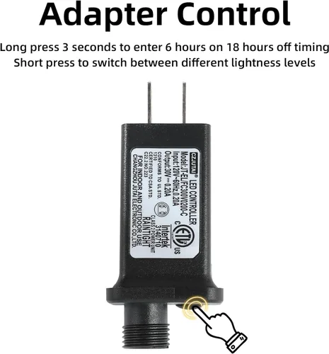 Vista 9 de Anycosy Decoración de luces de Navidad, 200 luces LED de Navidad para decoración al aire libre, luces parpadeantes con 8 modos para árbol