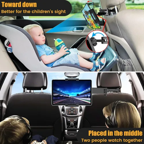 Vista 2 de najiaxiaowu Soporte para Tableta para Coche, Soporte de Reposacabezas para iPad para iPad/Teléfonos de 5.5-18.4 Pulgadas, Soporte para Tableta