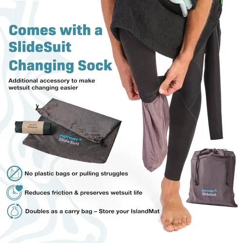 Vista 7 de IslandMat Wetsuit Changing Mat; Compact 2-in-1 Wetsuit Bag with Waterproof 5000X Tech; Keep You & Surfing Accessories Clean; Keep Your Car Clean &