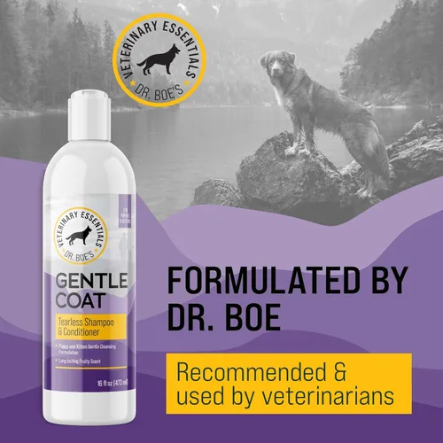 Vista 3 de Dr. Boe's Veterinary Essentials GentleCoat Champú y acondicionador sin lágrimas – Fórmula sin jabón para cachorros y gatitos – Suministros de aseo