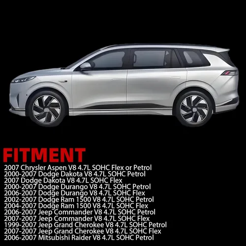 Vista 2 de MITZONE Cubierta de válvula de aluminio compatible con Chrysler Aspen Dodge Dakota Durango Ram 1500 Durango Jeep Commander Grand Cherokee 4.7L