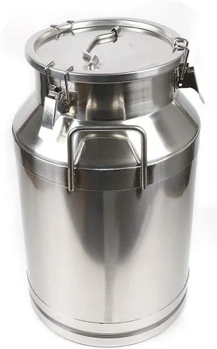 Vista 3 de Lata de leche de acero inoxidable de 40 litros, 10.56 galones, cubo de leche para vino, cubo de vino, jarra de leche con tapa sellada, resistente
