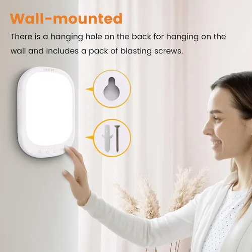 Vista 4 de LASTAR Sun Lamp 10,000 Lux Daylight Lamp with Memory Function 5 Adjustable Brightness Levels 4 Color Temperature 4 Timer Funtion Sunlight Lamp