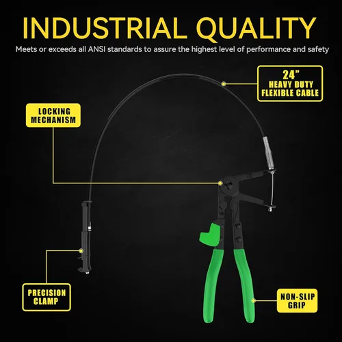 Vista 3 de Renekton Juego de alicates de abrazadera de manguera, abrazadera de manguera de largo alcance de alambre flexible, mordaza giratoria tipo R