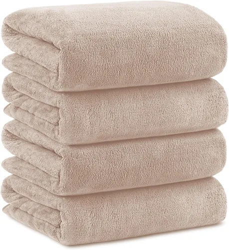Vista 16 de Orighty - Paquete de 4 toallas de baño (27 x 54 pulgadas) - Toalla de baño de microfibra de tacto suave, toallas de microfibra altamente absorbentes