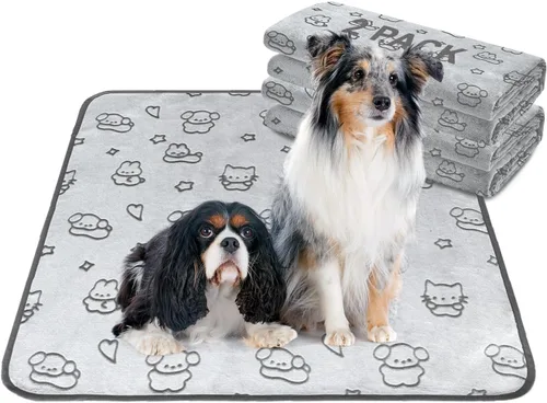 Vista 25 de Qeils Almohadillas reutilizables para cachorros, paquete de 2 almohadillas lavables para orina para perros, almohadilla antideslizante impermeable