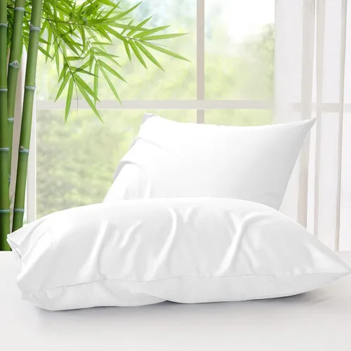 Vista 203 de BEDELITE - Juego de 2 fundas de almohada con solapa, tamaño estándar, rayón de bambú, frescas, suaves y transpirables, para personas calurosas
