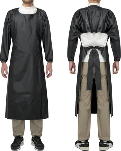 ELEBOX Waterproof Apron with Long Sleeves, Safety Apron Work Uniform for Men & Women, Chemical Resistance Anti-Tear Apron