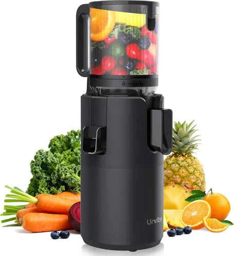 Exprimidor de prensa en frío, tecnología de doble prensado, máquinas exprimidoras de masticación lenta, canal de alimentación de 5 pulgadas, alto