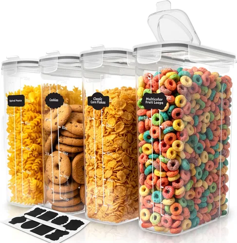 Vista 10 de Utopia Kitchen Juego de contenedores de almacenamiento para cereales – 2 paquetes 4L (135.2 oz) Contenedores de almacenamiento de alimentos