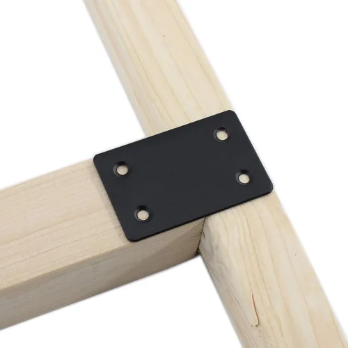 Vista 4 de Paquete de 10 Soportes Rectos Planos, Ulifestar Placa de Reparación de Acero Inoxidable, Soporte de Estante de Metal para Muebles, Madera