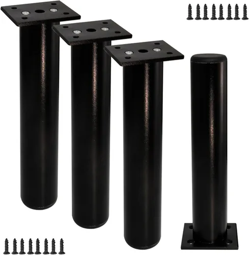 Vista 8 de Bitray Patas de muebles de aleación de aluminio gruesa de 2.4 pulgadas con tornillos, patas ajustables para armario, sofá, cocina, sofá, biblioteca