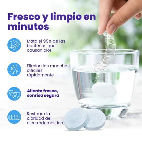 Vista 2 de Retainer Brite - Tabletas limpiadoras de retenedores para Invisalign, limpiador bucal, limpieza nocturna y más. Tabletas de limpieza