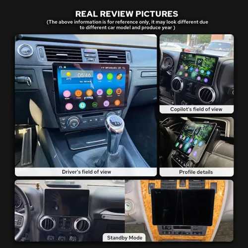 Vista 3 de Joying 10.1 HD Head Unit Android 10 Single Din Car Stereo Touch Screen Car Radio 4GB+64G with GPS Navigation, Wiress CarPlay and Wiress Android