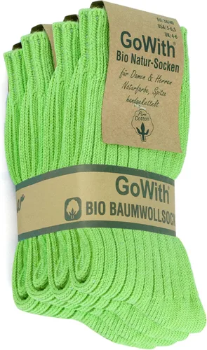 GoWith 4-5 pares de calcetines unisex naturales 97% algodón, calcetines de tripa puros, cómodos, acogedores, transpirables, sin costuras, casuales