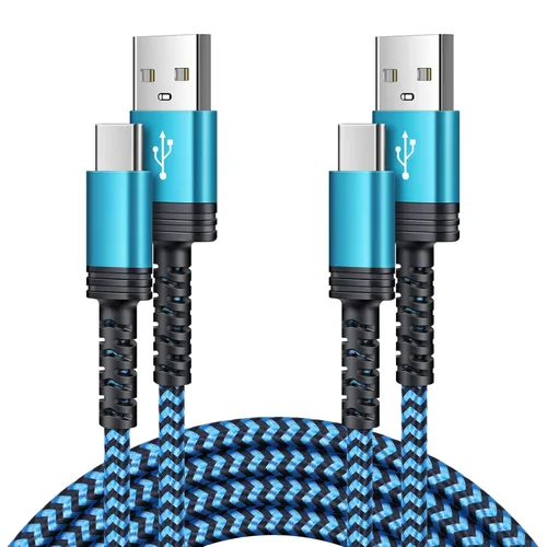 Cable USB C de carga rápida, paquete de 2 cables tipo C de 3 pies, cable trenzado de teléfono Android para Samsung Galaxy A32 A15 5G A17 A16 A56 A35