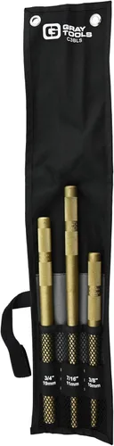 Vista 2 de Gray Tools Juego de 3 piezas de punzón de latón Drift y Line Up, fabricado en Estados Unidos