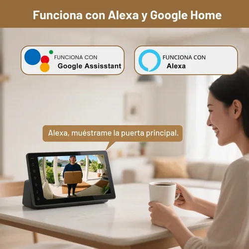 Vista 9 de Timbre con cámara inalámbrico, video FHD de 2K de arriba a abajo, sin suscripción, comunicación bidireccional, timbre de video inteligente