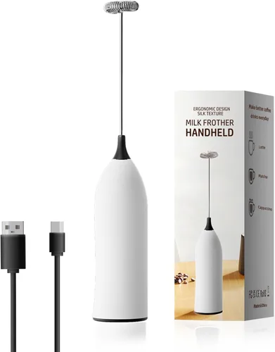 Vista 10 de Espumador de café de mano, espumador de mano recargable por USB, espumador de leche de mano ajustable para capuchinos, chocolate caliente, batidos