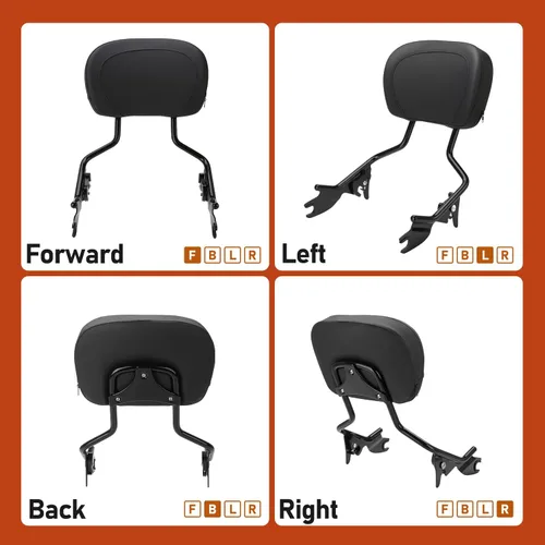 Vista 6 de Almohadilla trasera desmontable para respaldo de pasajero, compatible con Harley Davidson Touring Street Glide, Road King, Road Glide, Electra Glide