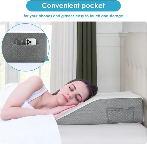 Vista 7 de Cozymaker Almohadas de elevación de piernas de 6 pulgadas para hinchazón, almohadas de espuma viscoelástica de gel refrescante para después