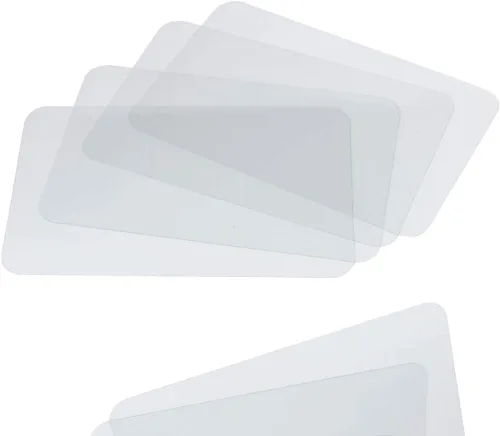 Vista 11 de CraftyCrocodile Juego de 2 manteles individuales de plástico transparente, protectores de mesa de vinilo para comedor, cocina, oficina, mesa