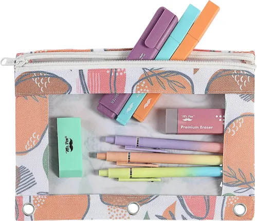 Vista 7 de Mr. Pen - Estuche para lápices de 2 piezas - Estuche con cremallera para lápices para carpeta de 3 anillas