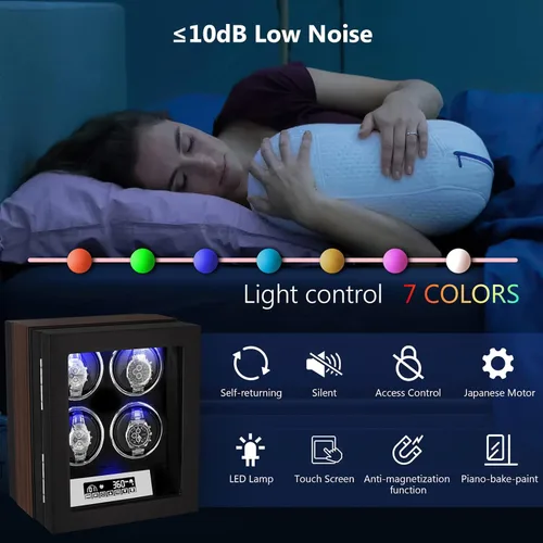 Vista 5 de Watch Winder Automatic Watches Storage Box Automatic Watches for Both Men and Womens Watches with Silent Motor.
