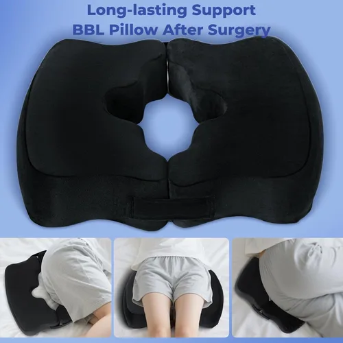 Vista 5 de SAHEYER Cojines para dolor de cama para glúteos, almohada de espuma viscoelástica para alivio de presión de hemorroides con orificio central y corte
