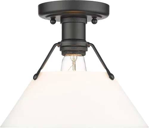 Vista 2 de Golden Lighting Orwell - Soporte empotrado de metal de 1 luz en negro mate y blanco