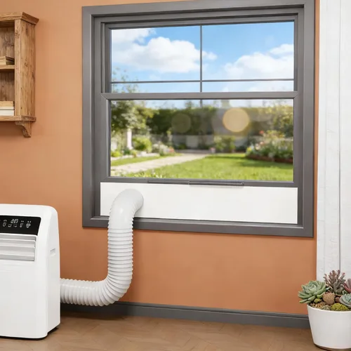 Vista 8 de BJADE'S Paneles de espuma aislados con papel de aluminio, kit de sellado de ventana de CA portátil impermeable, paneles aislantes resistentes