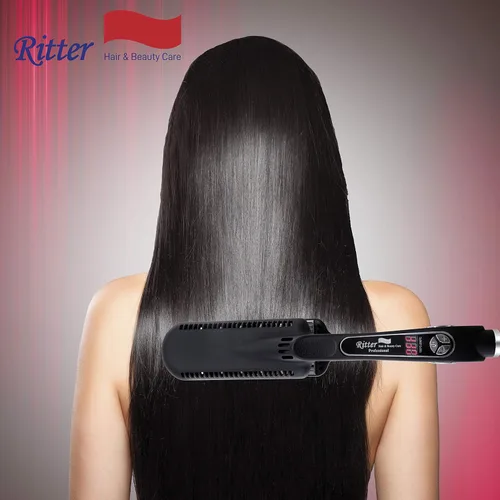 Vista 3 de Ritter Professional - Sistema de transformación de cabello húmedo a seco de grado de salón, tecnología MCH de 480 °F, titanio acabado espejo, placas