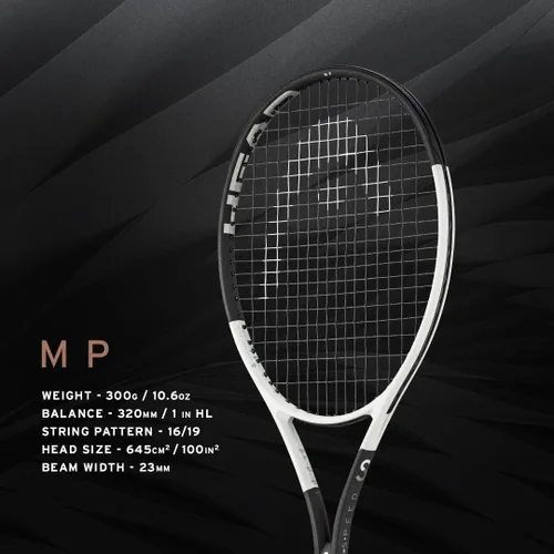 Vista 8 de HEAD Speed MP 2024 Tennis Racquet - Strung Mid Tension with Velocity 16 Gauge