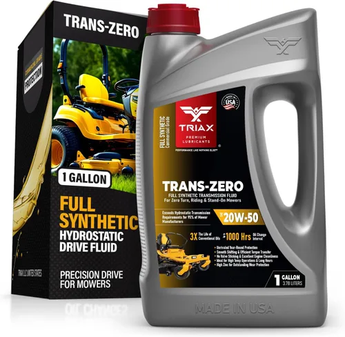 TRIAX Trans Zero 20W-50 Aceite de transmisión hidrostático totalmente sintético para cortacésped de giro cero (1 galón)