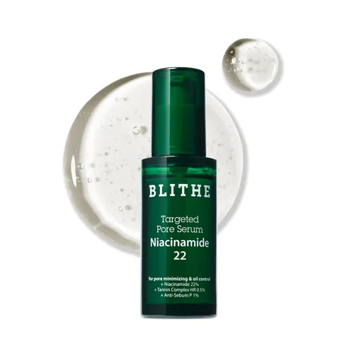 BLITHE Suero específico para poros con 22% de niacinamida para control del aceite, reductor de poros para la cara, cuidado de la piel coreana, idea