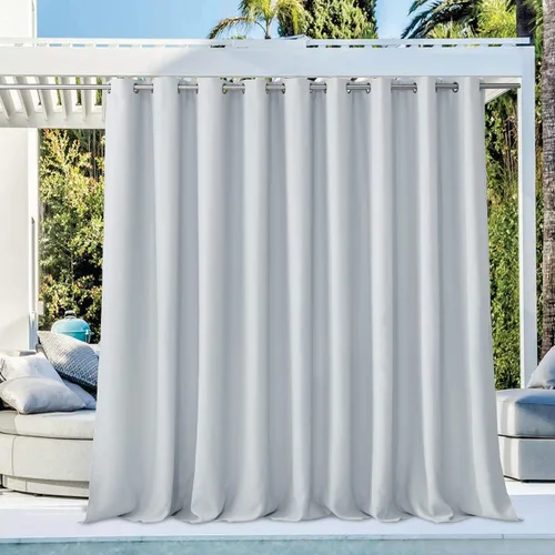 Vista 17 de NICETOWN Cortinas para Exteriores para Patio Impermeables de 84 pulgadas de Largo 2 Paneles, Cortinas de Privacidad para Exteriores con Aislamiento
