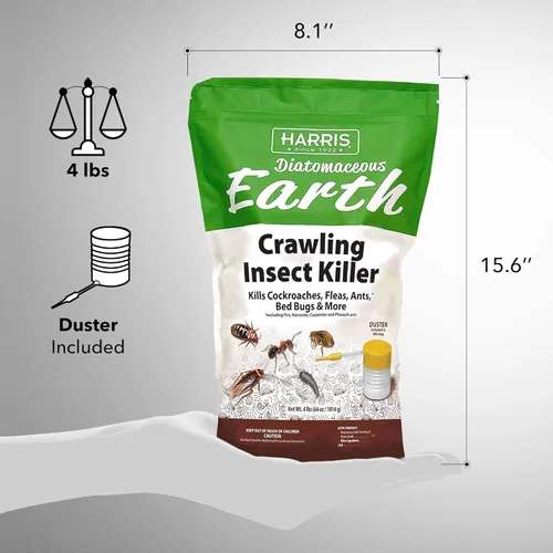 Vista 6 de Harris Tierra de Diatomeas Asesino de Insectos Rastreros, 4 libras con Espolvoreador Incluido Dentro de la Bolsa