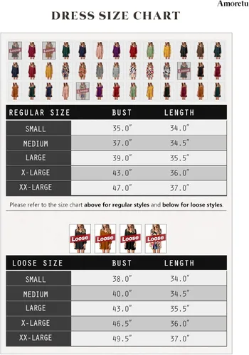 Vista 4 de Amoretu - Vestido tipo túnica de verano para mujer vestido recto con vuelo holgado casual y con cuello en V