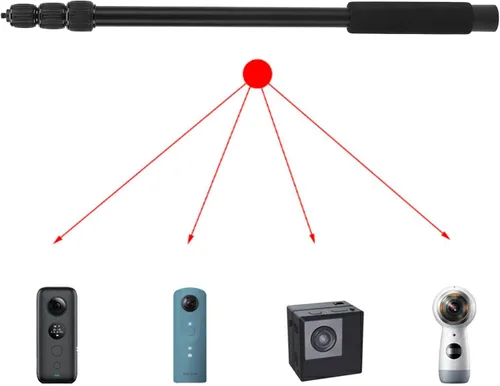 Vista 6 de Poste de brazo de micrófono de mano, brazo de micrófono extensible de 4 5 secciones con mango de espuma y hilos de 1/4 pulgadas, soporte