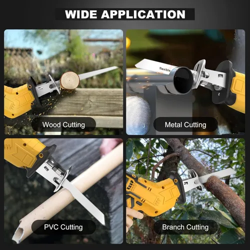 Vista 10 de Sierra recíproca inalámbrica para batería Dewalt de 20V, sierras recíprocas con motor de escobillas de 150W, velocidad variable de 0-3500 SPM, kit