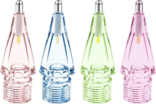 Reemplazo de puntas de lápiz Apple para Apple Pencil de 2ª y 1ª generación, puntas de lápiz de metal transparentes, punta similar a un bolígrafo,