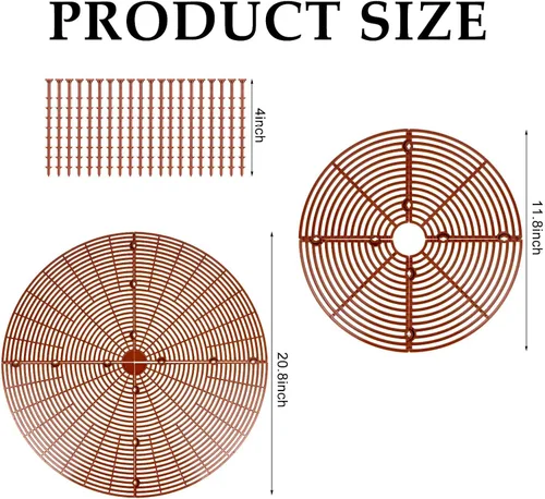 Vista 2 de 6 fundas protectoras de suelo de rejilla para plantas, 11.8 pulgadas, 20.8 pulgadas, cubierta de flores cortables con 60 estacas de rejilla
