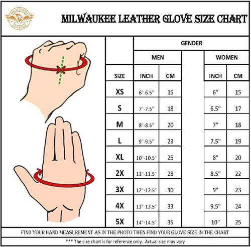 Vista 2 de Milwaukee Leather SH858 Men's Black Thermal Lined Deerskin Motorcycle Hand Gloves WSinch Wrist Closure