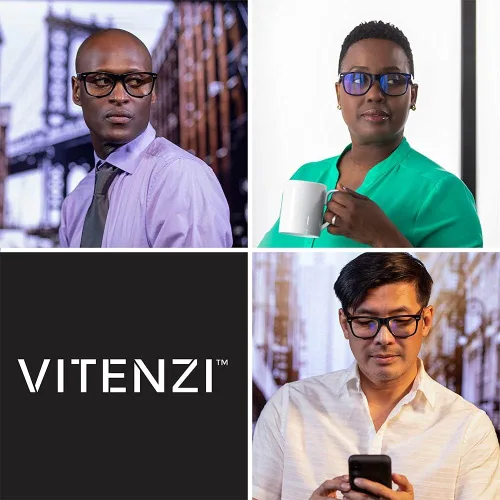 Vista 6 de VITENZI Gafas de lectura progresivas para mujeres y hombres, lectores de computadora con bloqueo de luz azul y marco de acetato Asti