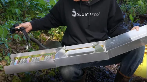 Vista 6 de Caja de esclusa para minería de oro; Esclusa de prospección de oro de 50 pulgadas; caja plegable de aluminio con musgo de mineros; caja de oro