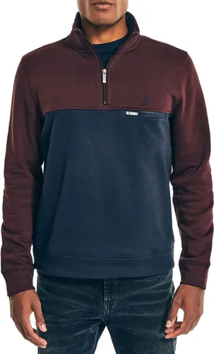 Nautica Suéter de punto activo con cremallera de un cuarto para hombre